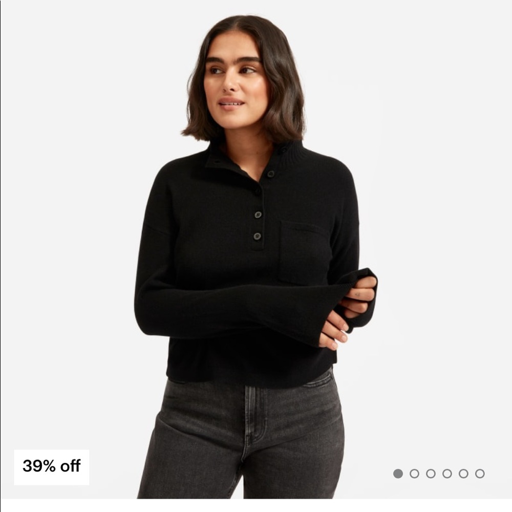 Everlane - ReCashmere Button Mockneck - Size M